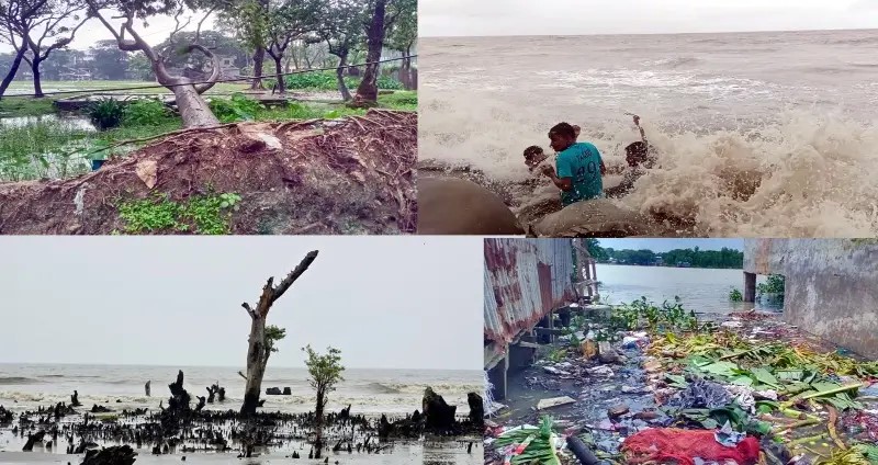 জলবায়ুর পরিবর্তনে দুর্যোগ ঝুঁকিতে উপকূলীয় কলাপাড়ায় কৃষি ও জেলে পেশায় ভয়াবহ সংকট